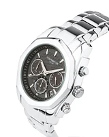 Montre chronographe solaire en acier inoxydable pour homme