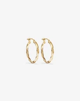 15mm Square Twist Hoop Earrings in 10kt Rose Gold