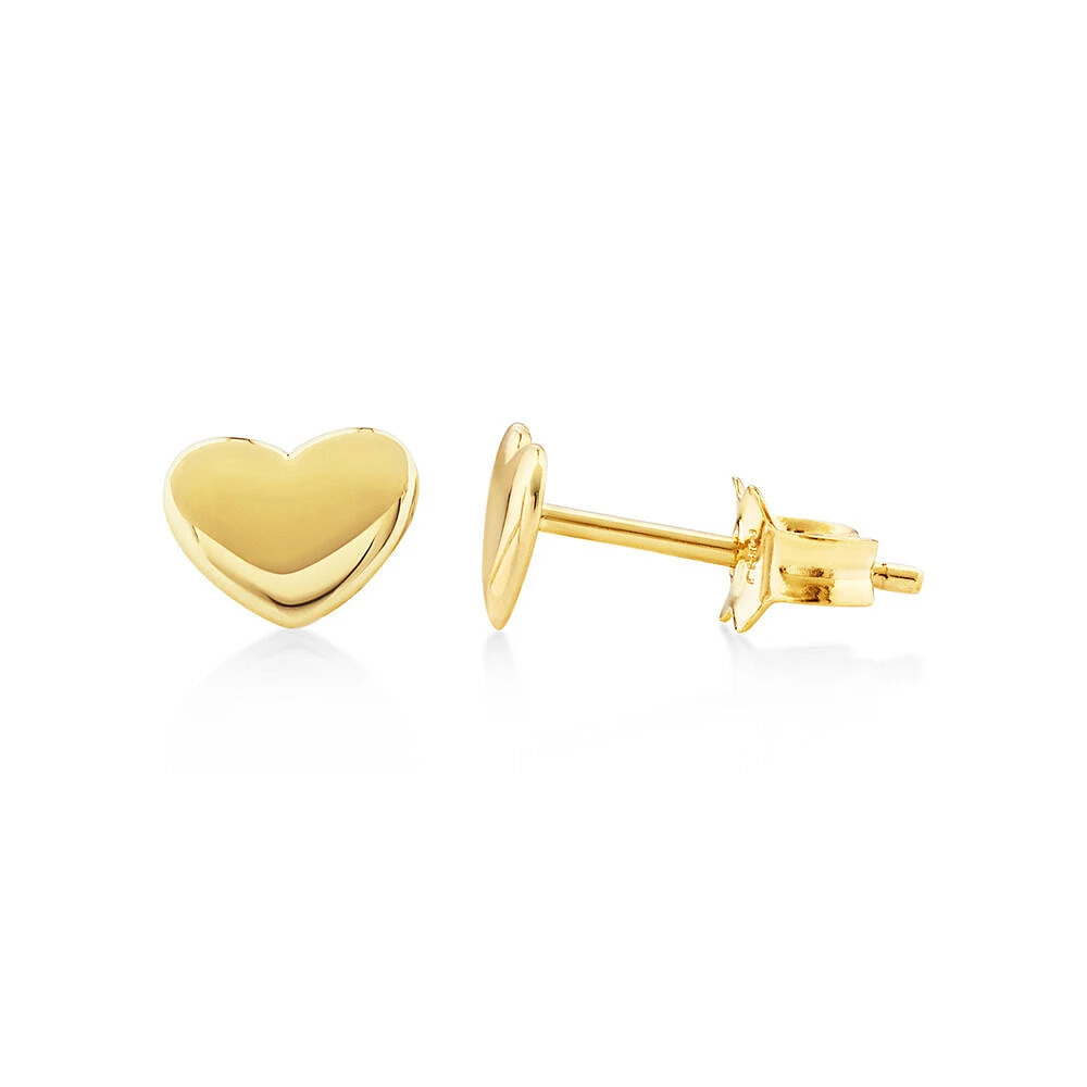 7mm Heart Stud Earrings In 10kt Rose Gold