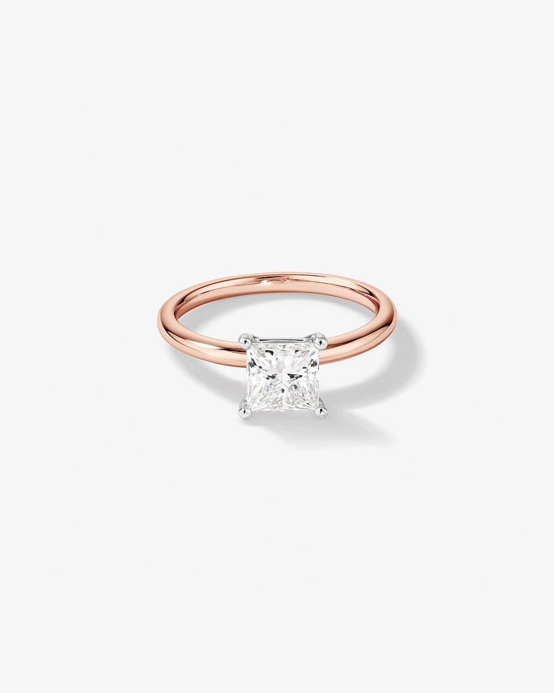 1.25 Carat TW Princess Cut Laboratory-Grown Diamond Solitaire Engagement Ring In 14kt White Gold