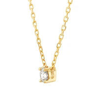 Mini Diamond Solitaire Necklace in 10kt White Gold