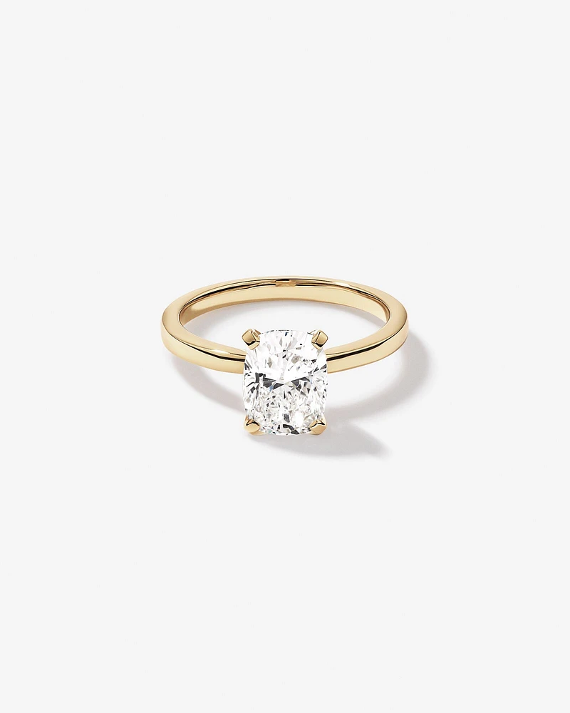 2.00 Carat TW Elongated Cushion Cut Lab-Grown Diamond Solitaire Engagement Ring in 14kt Yellow Gold