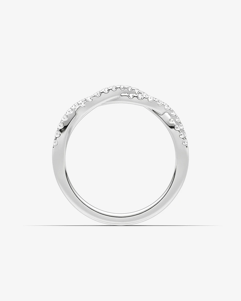 0.25 Carat TW Twist Diamond Wedding Ring in 14kt White Gold