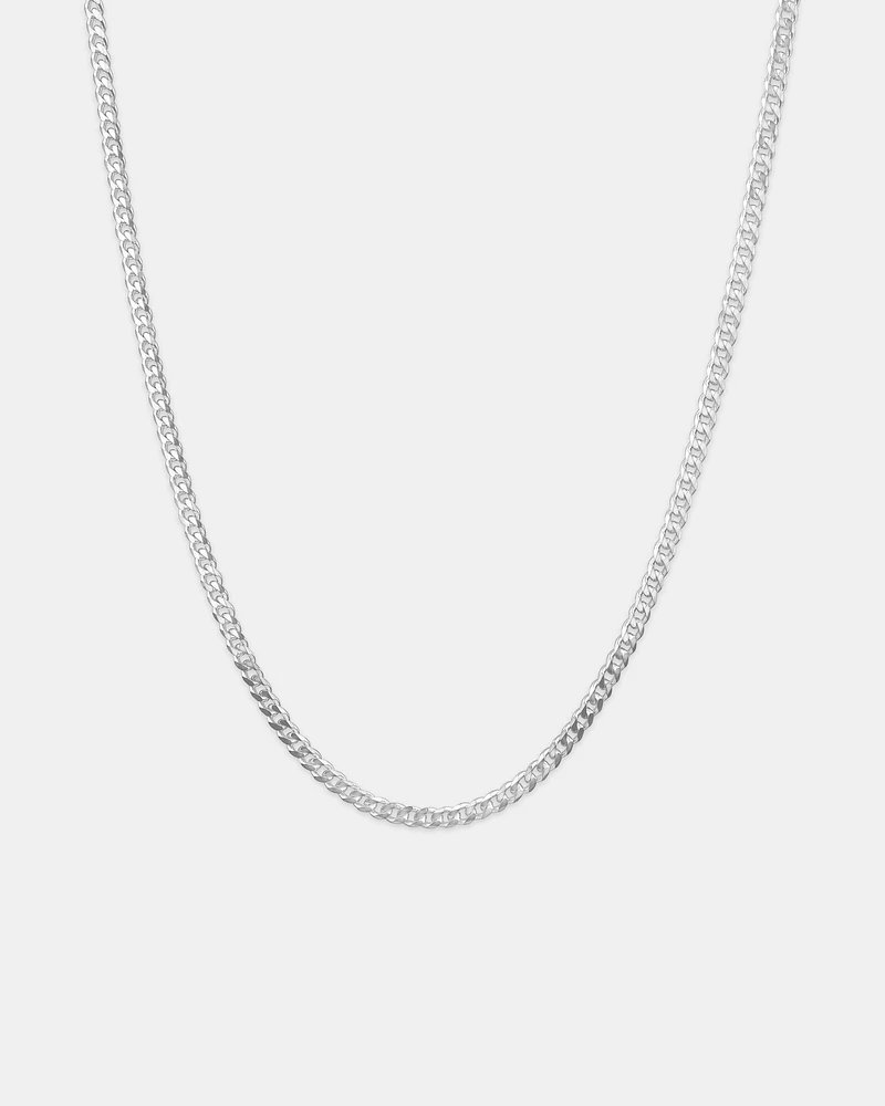 60cm (24") 3.4mm Width Curb Chain in Sterling Silver