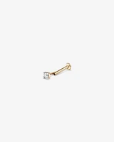 Boucle d'oreille clou solitaire pour cartilage en or jaune 10kt