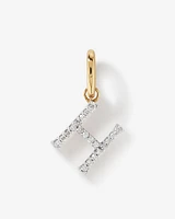 Diamond Letter H Initial Pendant in 10kt Yellow Gold