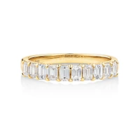 Wedding Ring with 0.80 Carat TW of Emerald Cut Diamonds in 14kt Yellow Gold