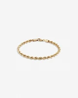 19cm (7.5") 4mm-4.5mm Width Rope Bracelet in 10kt Yellow Gold