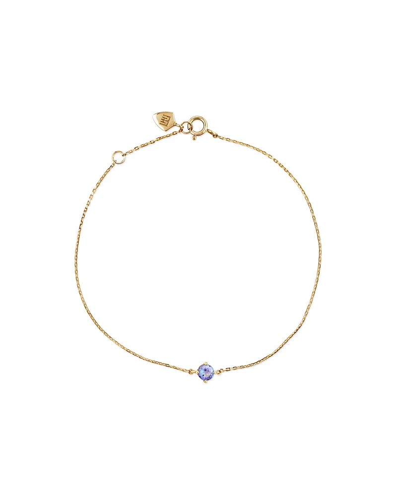 Bracelet with Tanzanite in 10kt Yellow Gold