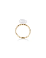 Ring with 9-10mm Cultured Freshwater Baroque Pearls in 10kt Yellow Gold