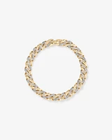 21cm (8.5") Cuban Link Bracelet with 1.00 Carat TW of Diamonds in 10kt Yellow Gold