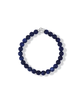 Bracelet de perles en sodalite bleue avec argent sterling