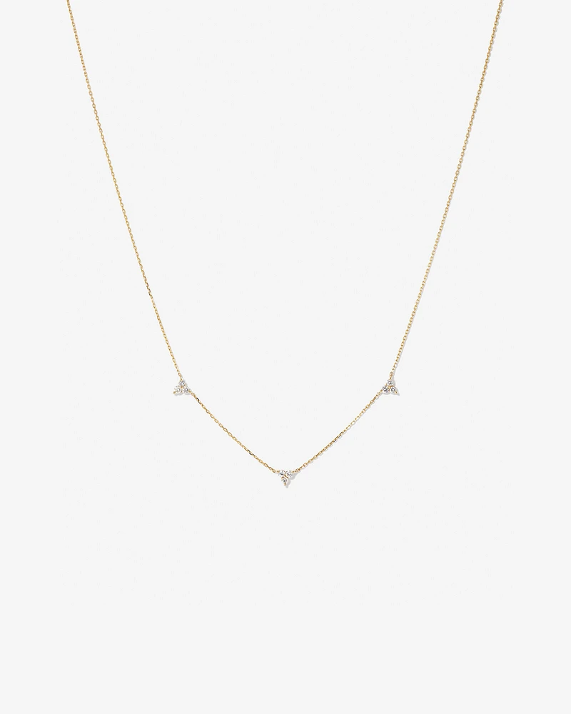 Station Necklace With 0.25 Carat TW Diamonds in 10kt Yellow Gold