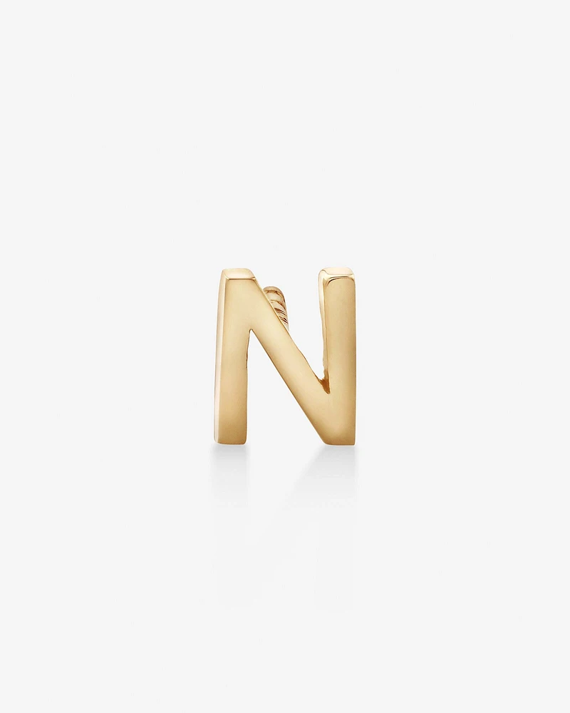 G Initial Single Stud Earring in 10kt Yellow Gold