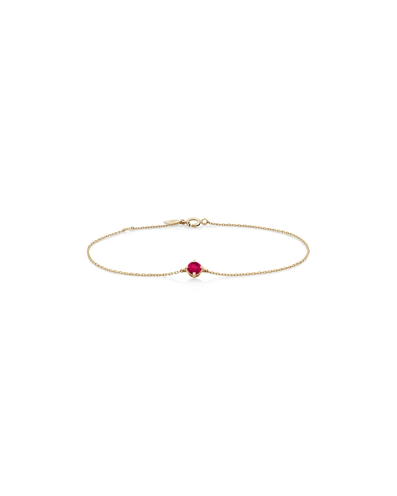 Bracelet with Ruby in 10kt Yellow Gold