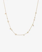 Necklace with Opal & 0.15 Carat TW of Diamonds in 10kt Yellow Gold