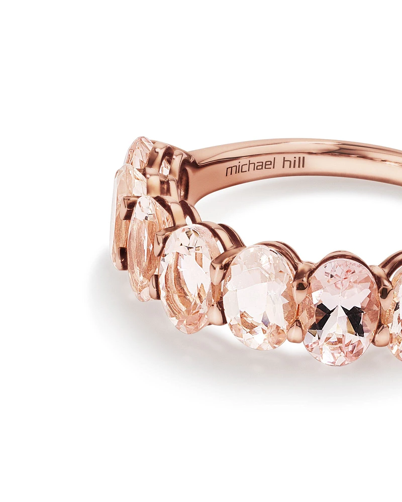 Morganite Half Eternity Ring in 10kt Rose Gold