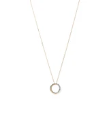 0.11 Carat TW Diamond Triple Circle Crossover Pendant Necklace in Sterling Silver & 10kt Yellow Gold