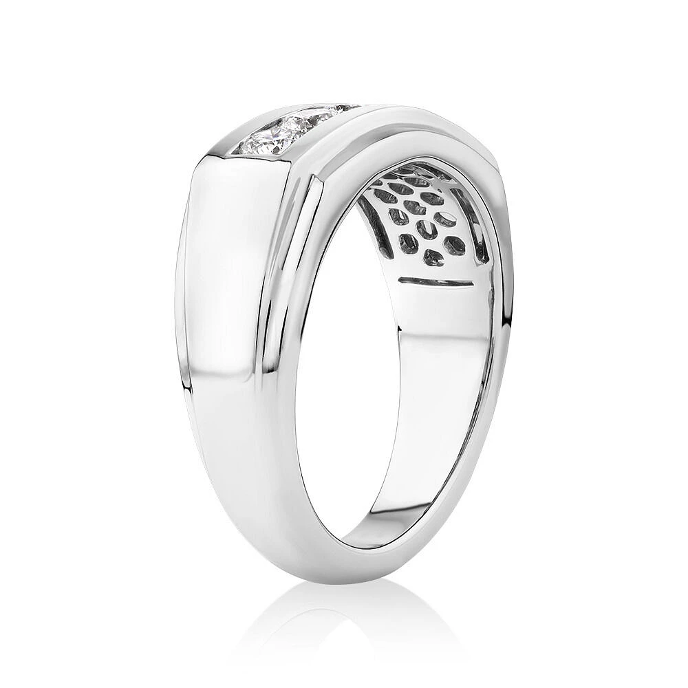 Wedding Band with .90TW of Laboratory-Created Diamonds in 14kt White Gold