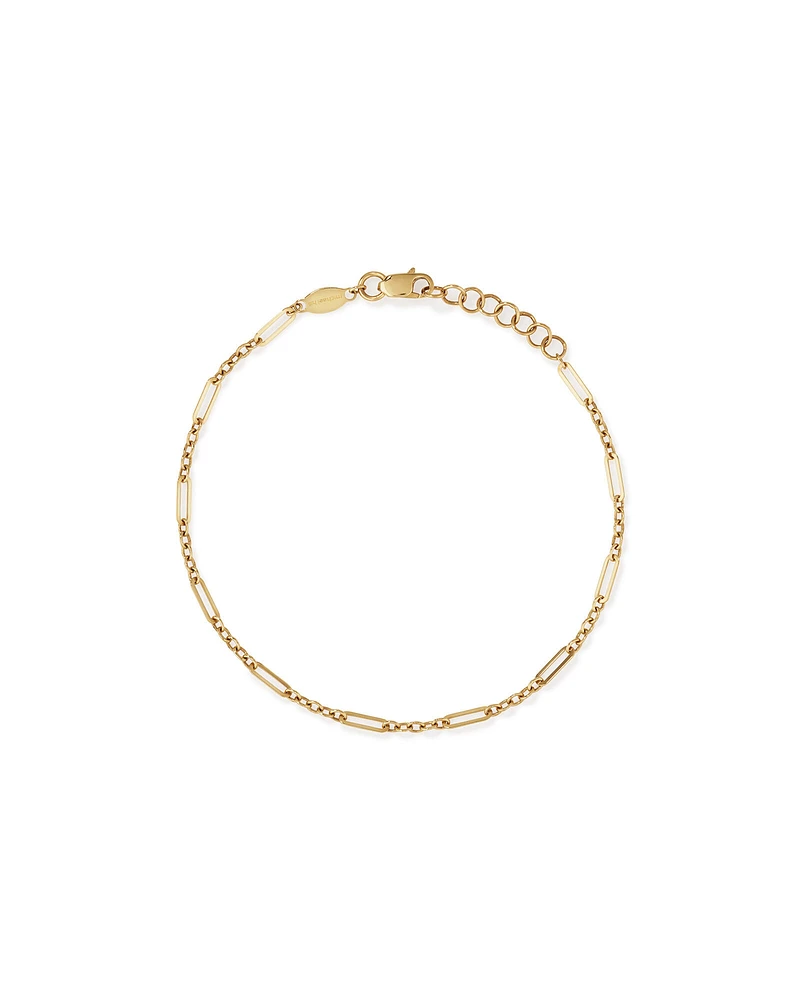 Paperclip 3 and 1 Bracelet in 10kt Yellow Gold