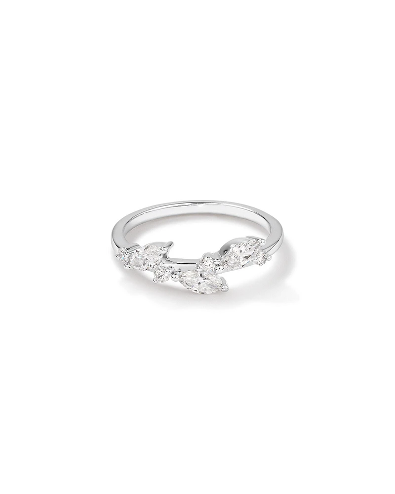 0.57 Carat TW Vines Laboratory-Grown Diamond Ring in 10kt White Gold