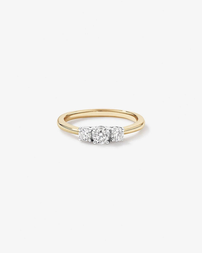 0.50 Carat TW 3 Stone Signature 101 Diamond Ring in 14kt White Gold