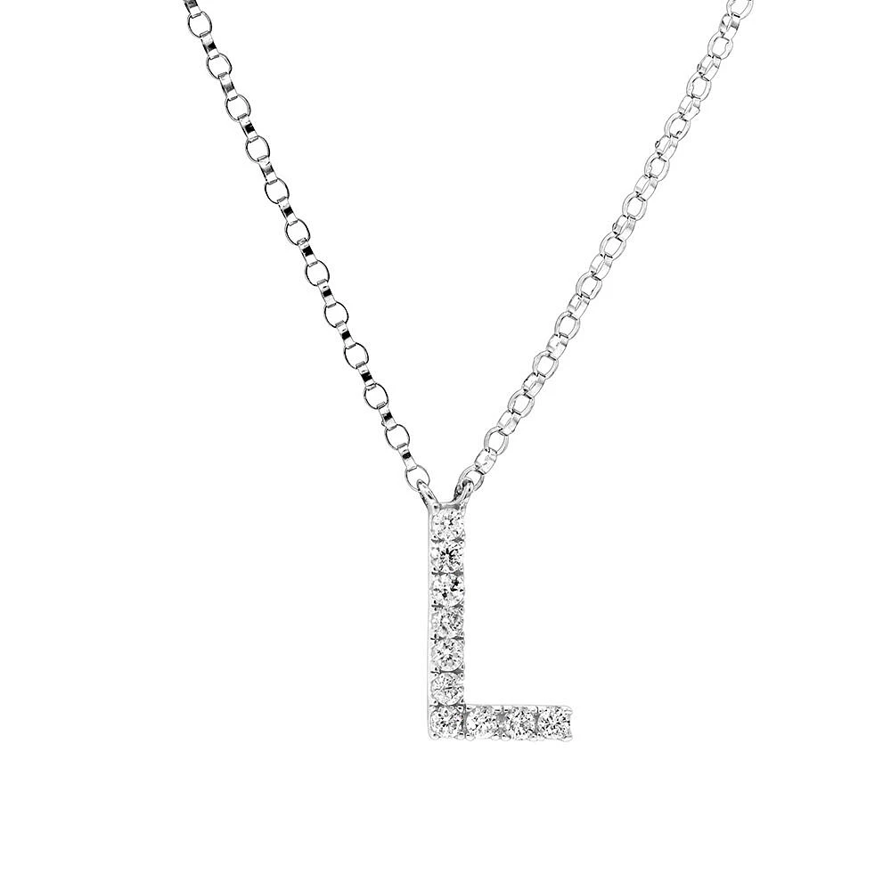 A' Initial necklace with 0.10 Carat TW of Diamonds in 10kt White Gold
