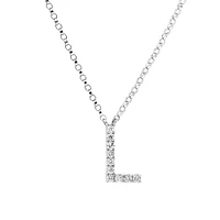 A' Initial necklace with 0.10 Carat TW of Diamonds in 10kt White Gold