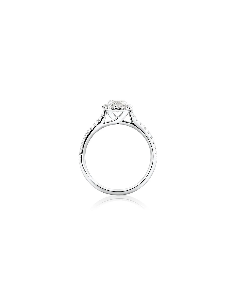 Bague de fiançailles en or blanc 14 K avec diamants totalisant 0,95 ct