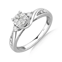 Promises of Love Bridal Set with 1/4 Carat TW of Diamonds in 10kt White Gold