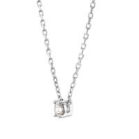 Mini collier solitaire en diamant en or blanc 10kt