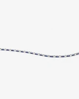 Sapphire & Diamond Dot Dash Tennis Bracelet with 0.62 Carat TW in 10kt White Gold