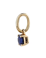 Pendentif en Or Jaune 10kt avec Saphir Bleu Créé en Forme Ronde