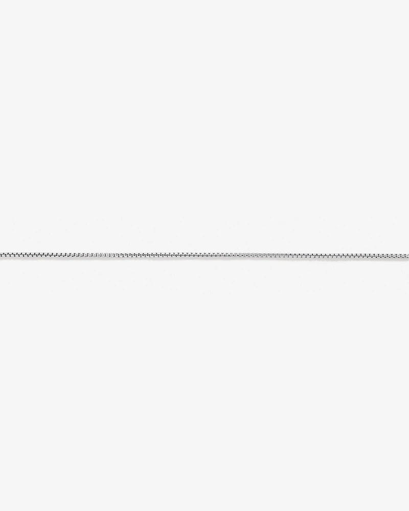 50cm (20") 1.25mm Width Round Box Chain Necklace in Sterling Silver