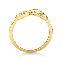 Bague infini ornée d'un diamant en or jaune 10kt
