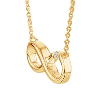 Diamond Accent Infinity Necklace in 10kt Yellow Gold