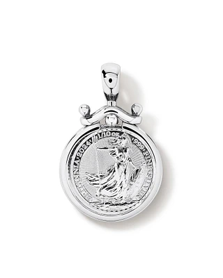 1/10oz Brittannia Soverign Medallion Pendant in Sterling Silver