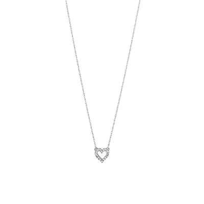 Heart Pendant with 0.10 Carat TW of Diamonds in 10kt White Gold