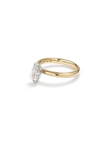0.70 Carat TW Certified Marquise Cut Diamond Solitaire Engagement Ring in 18kt Yellow and White Gold
