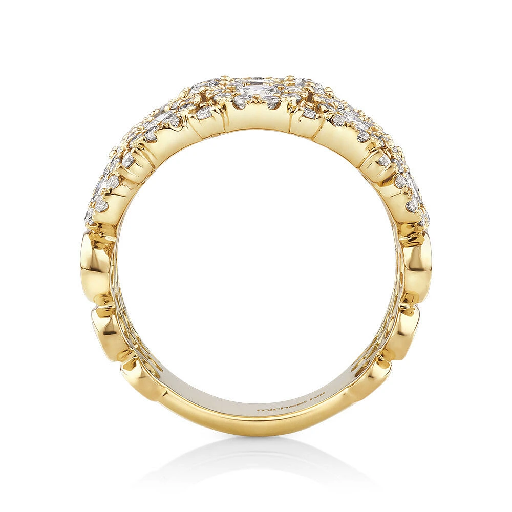 3 Row Bubble Ring with 3.00 Carat TW Diamonds in 14kt Gold