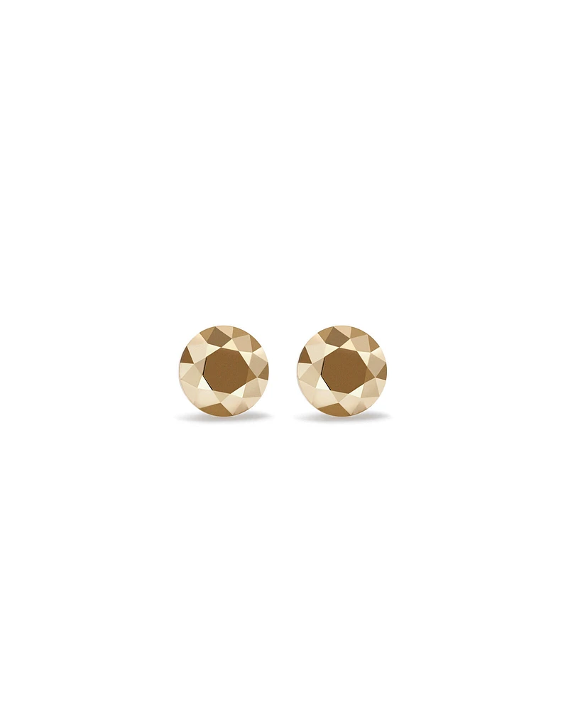 4.5mm Round Metal Diamond Stud Earrings in 10kt Yellow Gold