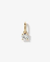 Pendentif en Or Jaune 10kt avec Saphir Blanc Créé Ronde