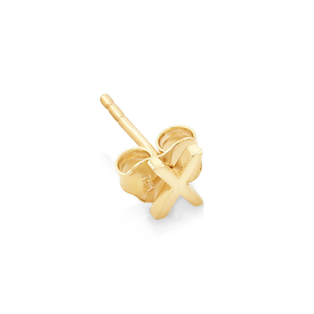 G Initial Single Stud Earring in 10kt Yellow Gold