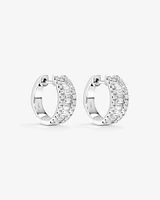 1.00 Carat TW Diamond Dot Dash Huggie Earrings in 14kt White Gold