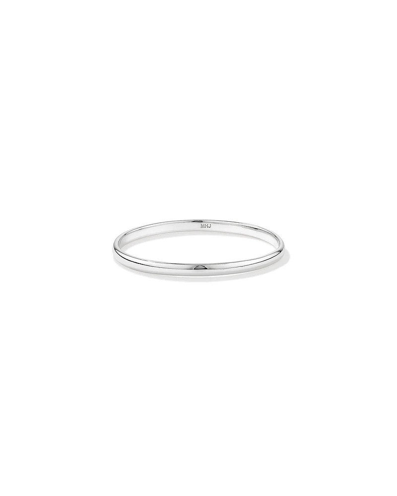 3.7mm Width Solid Round Baby Bangle in Sterling Silver