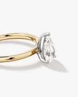 1.25 Carat TW Pear Laboratory-Grown Diamond Solitaire Engagement ring in 14kt Yellow and White Gold