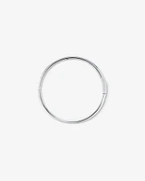 Cubic Zirconia Eternity Oval Bangle in Sterling Silver