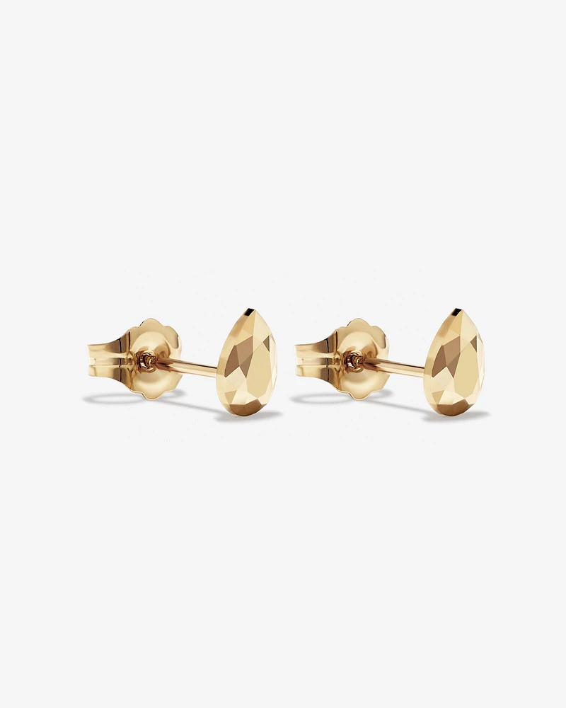 6mm Pear Metal Diamond Stud Earrings in 10kt Yellow Gold