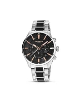 Montre à énergie solaire en acier inoxydable bleu pour homme