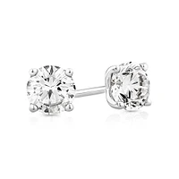 1,00 Carat TW Boucles d'oreilles puces solitaires en or blanc 18kt